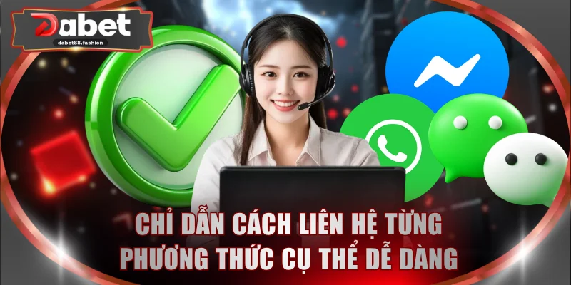 Chỉ dẫn cách liên hệ từng phương thức cụ thể dễ dàng