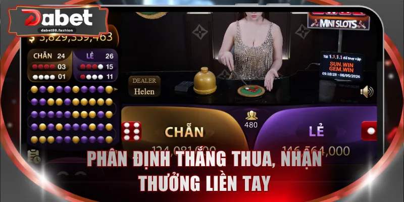 Phân định thắng thua, nhận thưởng liền tay